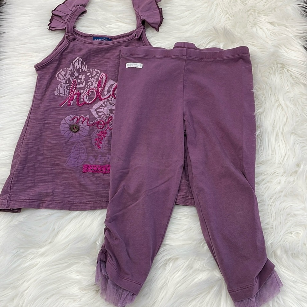 Girls purple tank top and pants set